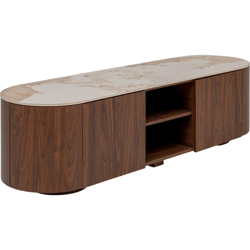 Brown TV Stand with Stoneware Top - Ruben - Kare Design