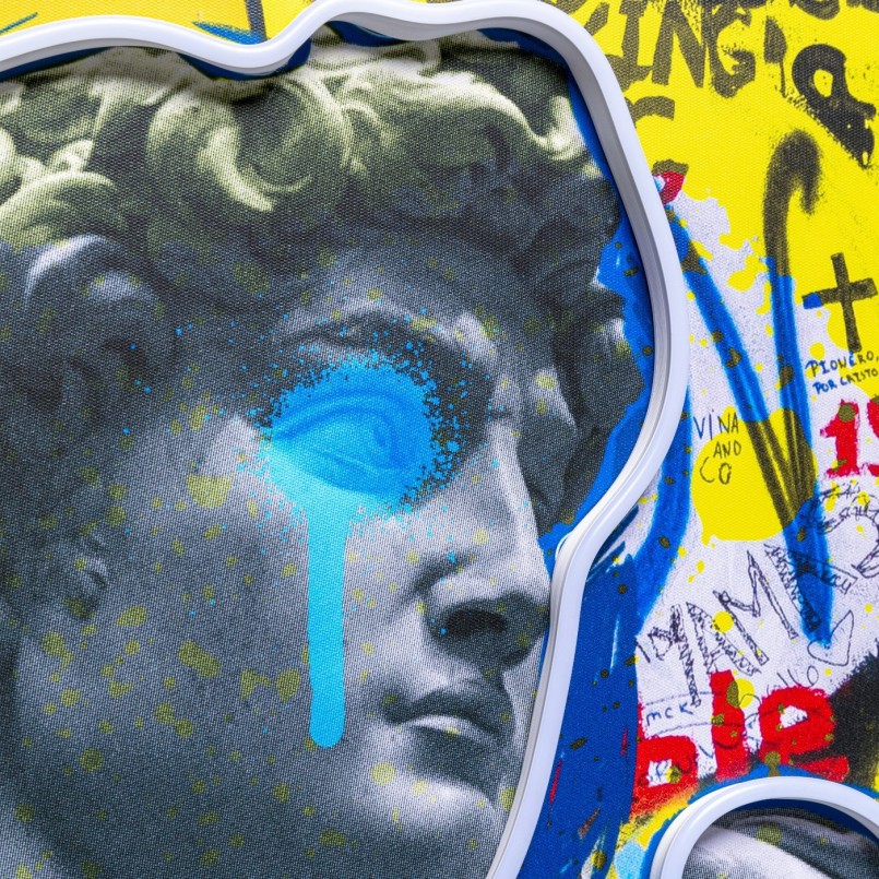 Framed Picture LED David graffiti 60x80cm Kare Design