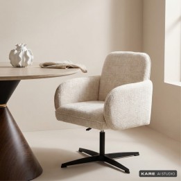 Draaistoel met armleuningen Tabea beige Kare Design