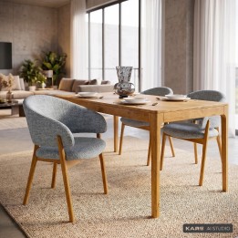 Stoel met armleuningen August Melange blauw Kare Design