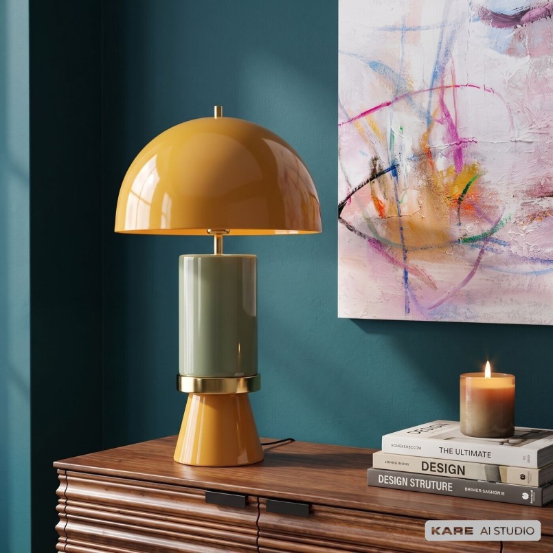 Table Lamp Josy yellow and green Kare Design