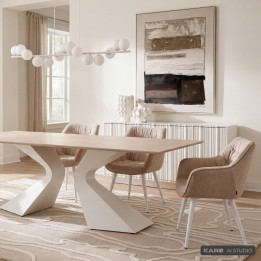 Chair with armrests Thelma beige Kare Design