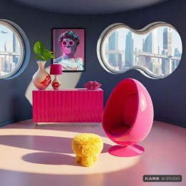 Swivel Armchair Eye Ball pink Kare Design