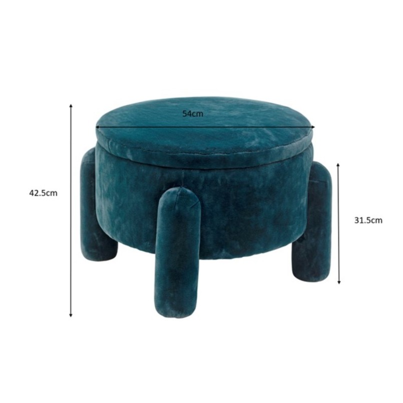 Ronde opbergkruk van blauw fluweel - Kare Design