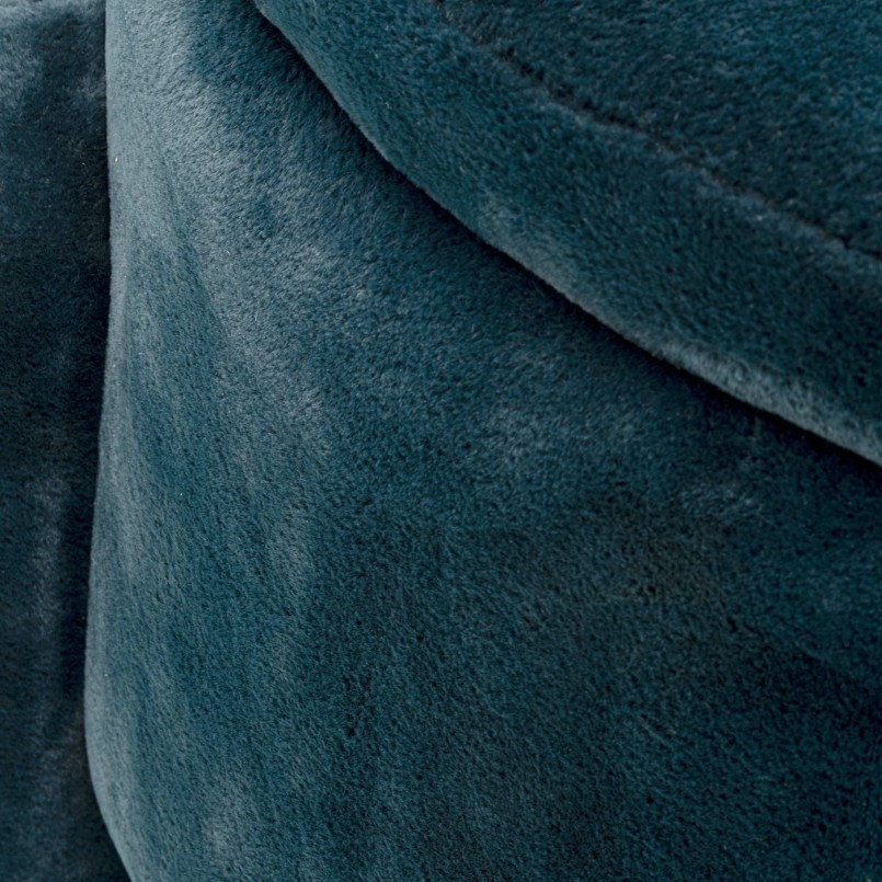 Ronde opbergkruk van blauw fluweel - Kare Design