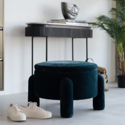 Poef Kruk Ø54cm blauw Kare Design