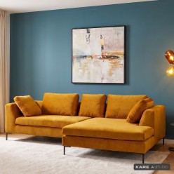 Hoekbank van goudkleurig fluweel - Gianni - Kare Design