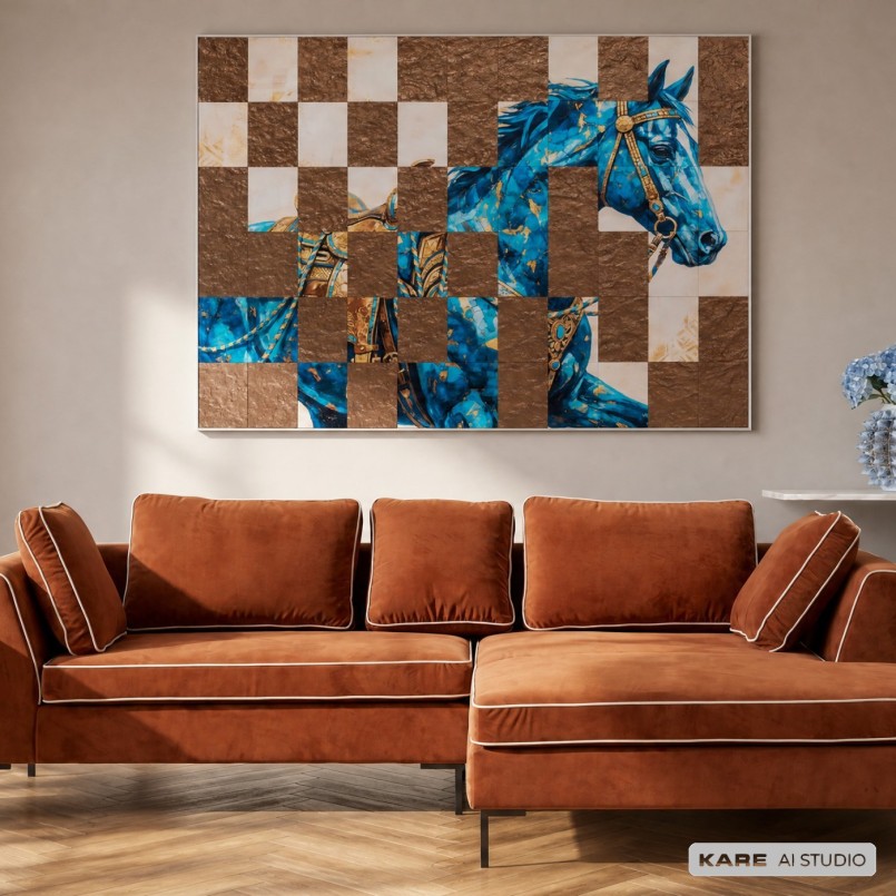 Bruine fluwelen hoekbank - Gianni - Kare Design