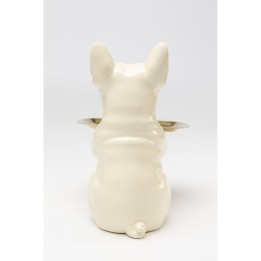 Figurine décorative Dining Dog crème 28cm