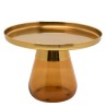 Salontafel van amberkleurig glas en verguld staal - Bottiglia - Kare Design