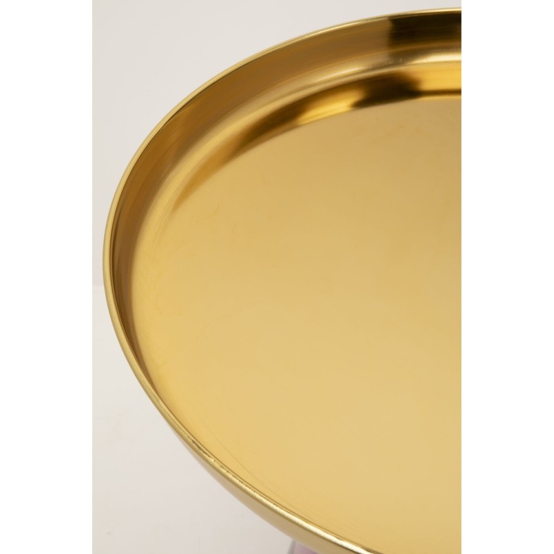 Bijzettafel van paars glas en goudkleurig staal - Bottiglia - Kare Design