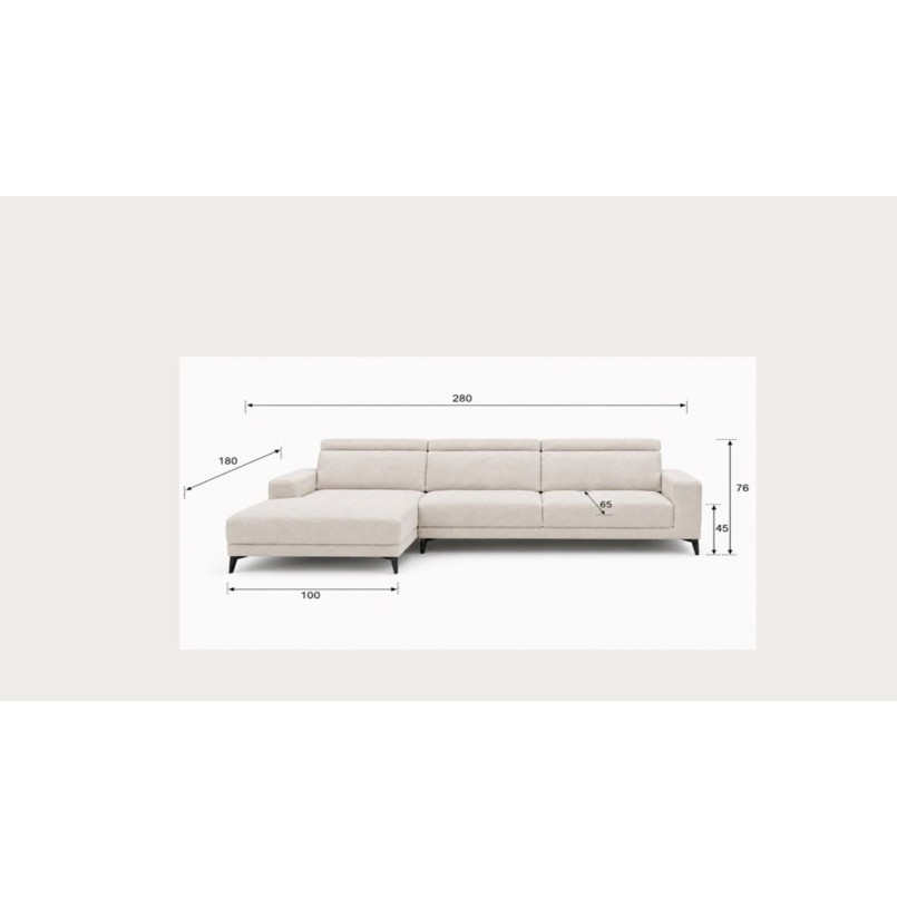 Cream-colored fabric corner sofa - Rocco - Kare Design