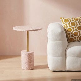 Bijzettafel Amore Ø40cm roze Kare Design