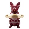 Decoratie: paarse buldog als butler met verguld dienblad - Kare Design