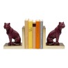 Goudkleurige boekensteunen met paarse tijgers - Kare Design