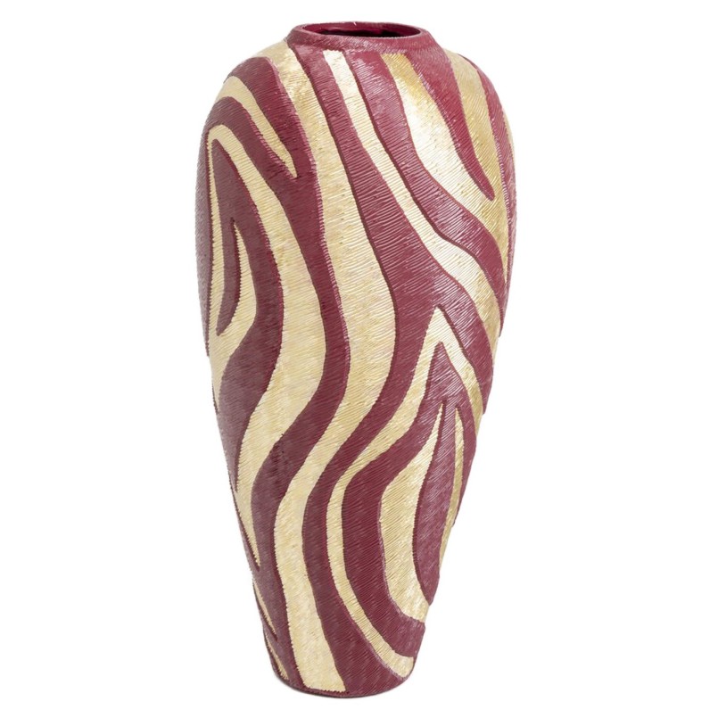 Vaas met zebrastrepen in bordeauxrood en goud - Kare Design