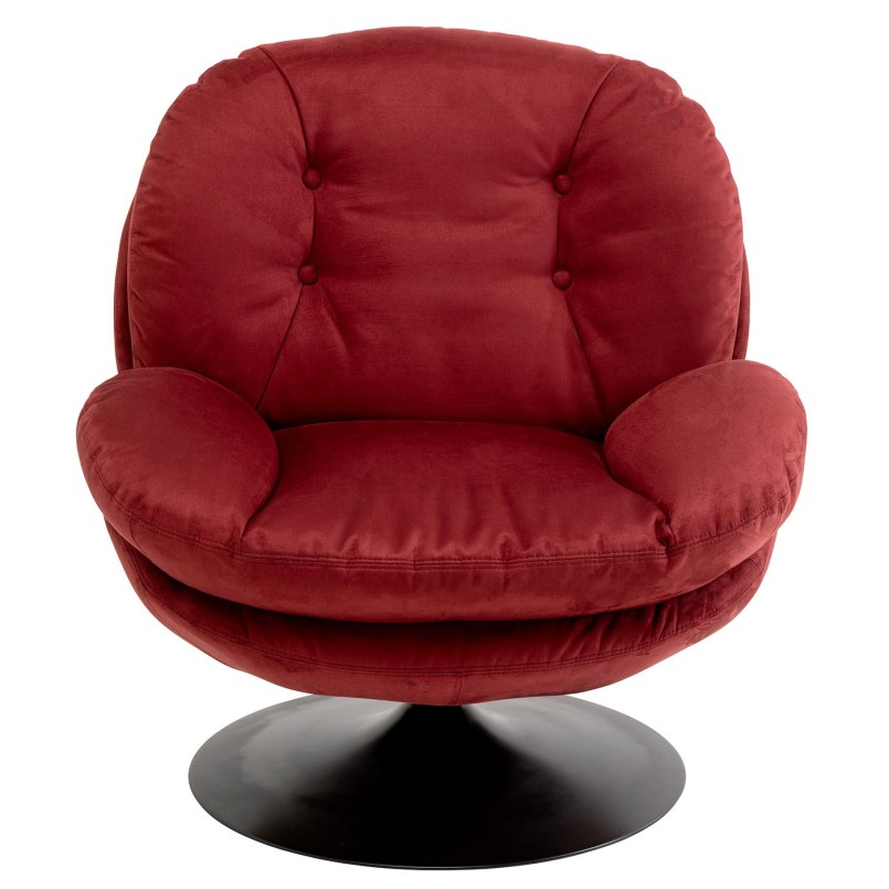 Dark Red Velvet Swivel Armchair - Cosy - Kare Design