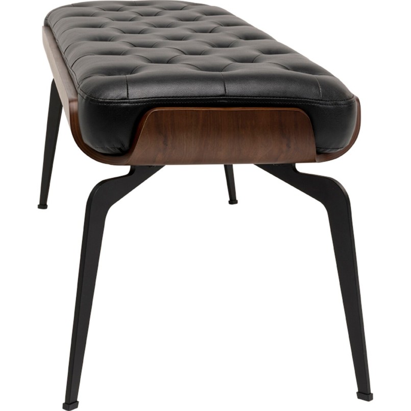 Black Faux Leather Bench - Bill - Kare Design