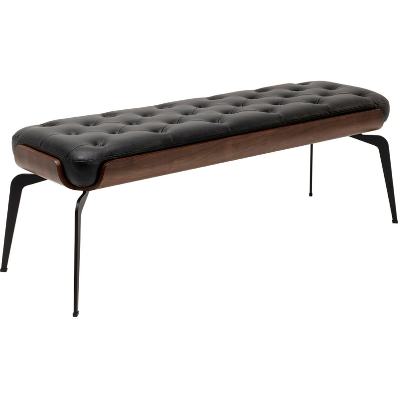 Black Faux Leather Bench - Bill - Kare Design