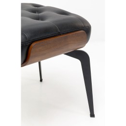 Vintage kruk van zwart kunstleer - Bill - Kare Design