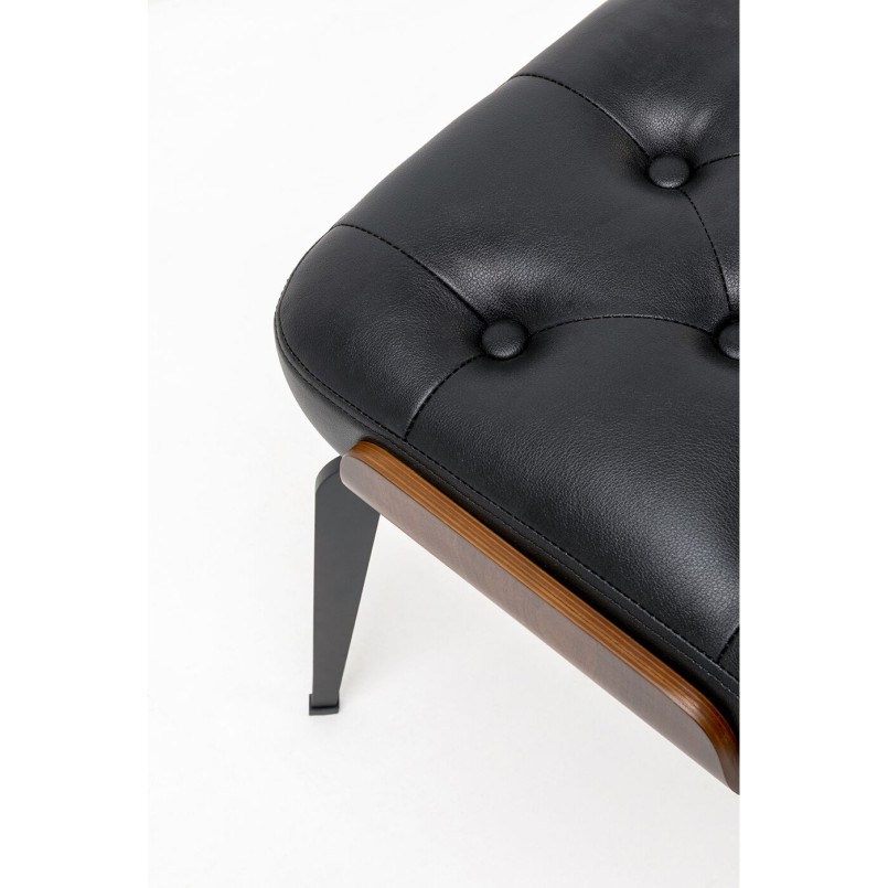 Vintage kruk van zwart kunstleer - Bill - Kare Design