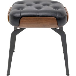 Vintage black faux leather stool - Bill - Kare Design