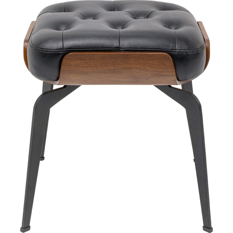 Vintage black faux leather stool - Bill - Kare Design