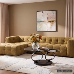Left corner sofa in ochre velvet - Salamanca - Kare Design