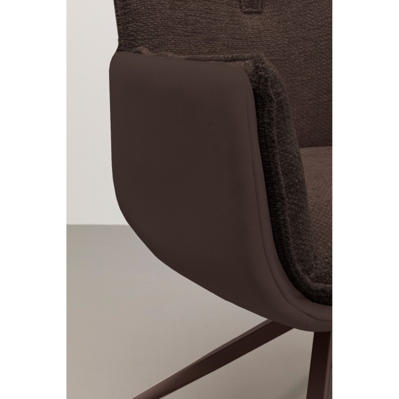 Bruine draaistoel met armleuningen - Hilla - Kare Design