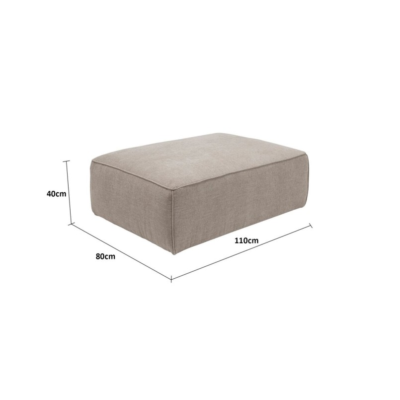 Rectangular Taupe Footrest - Cubo - Kare Design