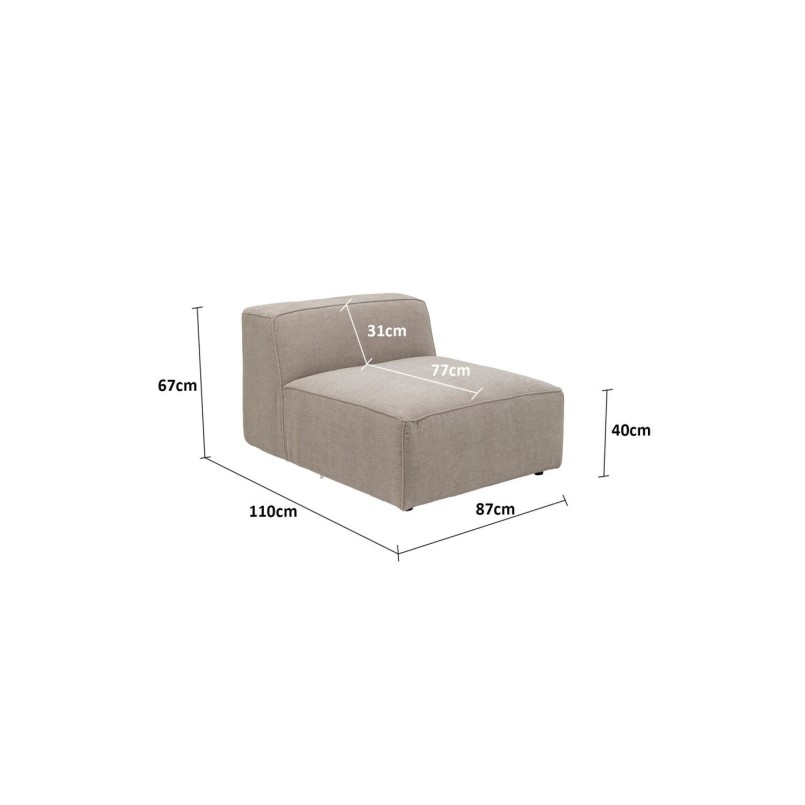 Taupe Modular Sofa Seat - Cubo - Kare Design
