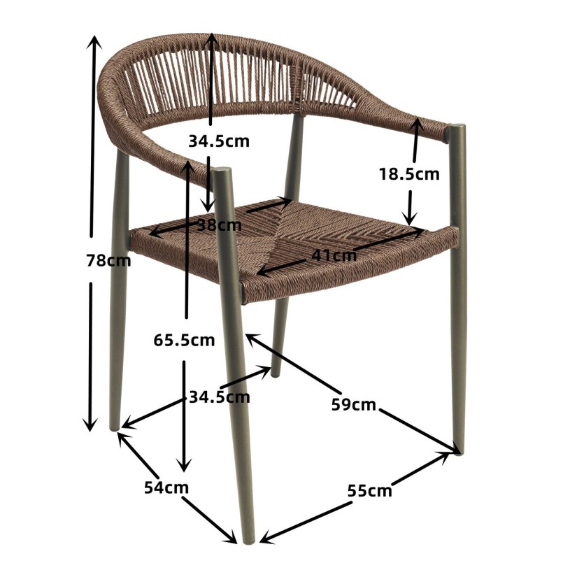 Brown Garden Chair with Armrests - Palma - Kare Design