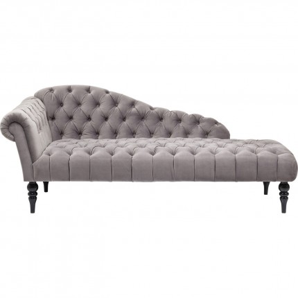 Ligstoel Desire fluweel grijs Kare Design