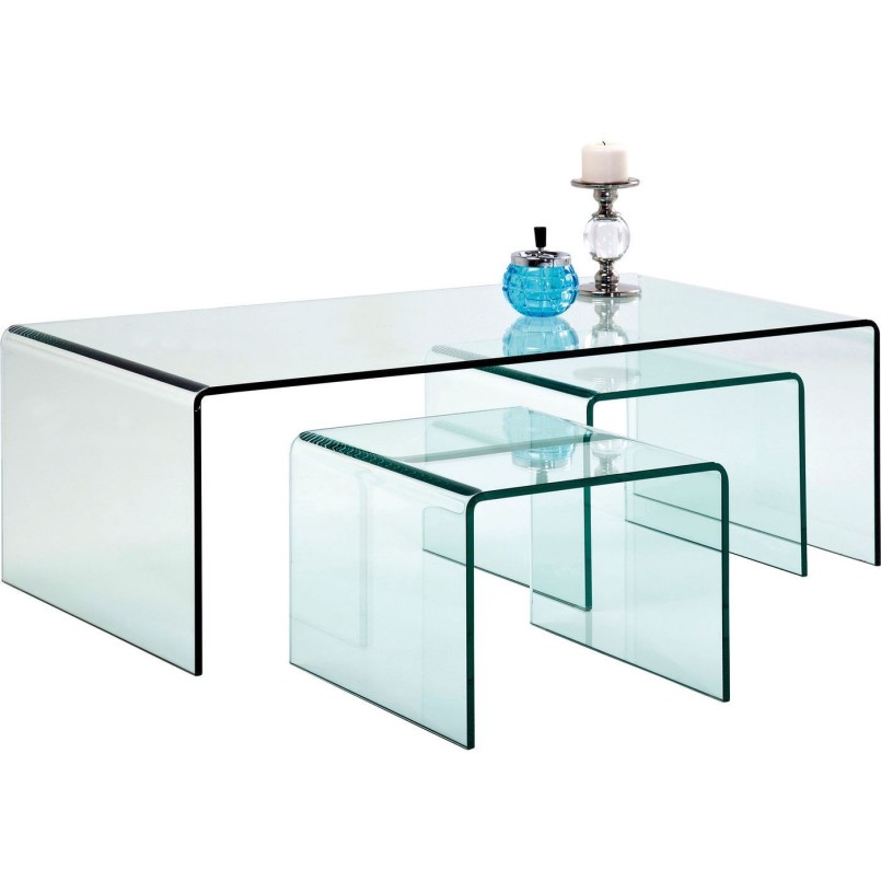 Coffee Table Clear Club (3/Set) Kare Design