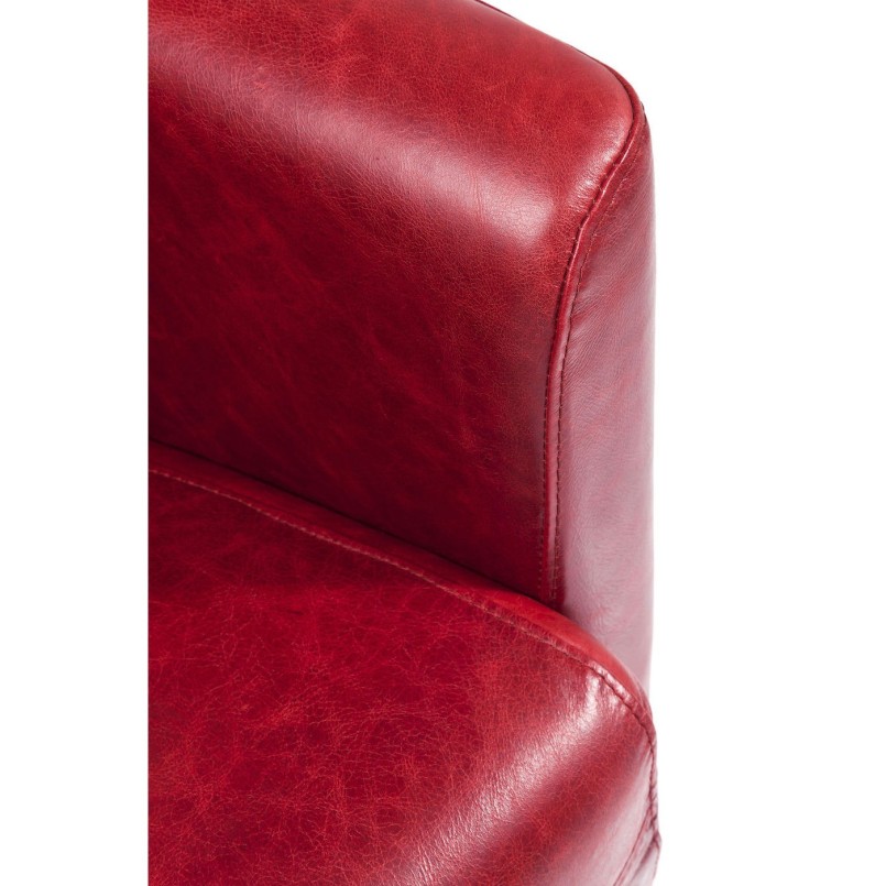 Fauteuil Cuir Cigar Lounge rouge Kare Design 