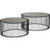 Table basse ronde Wire noir 2/set Kare Design