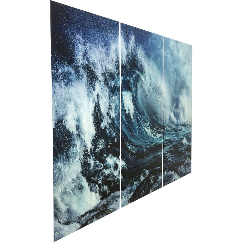 Tableau en verre Triptychon Wave 160x240cm 3/set