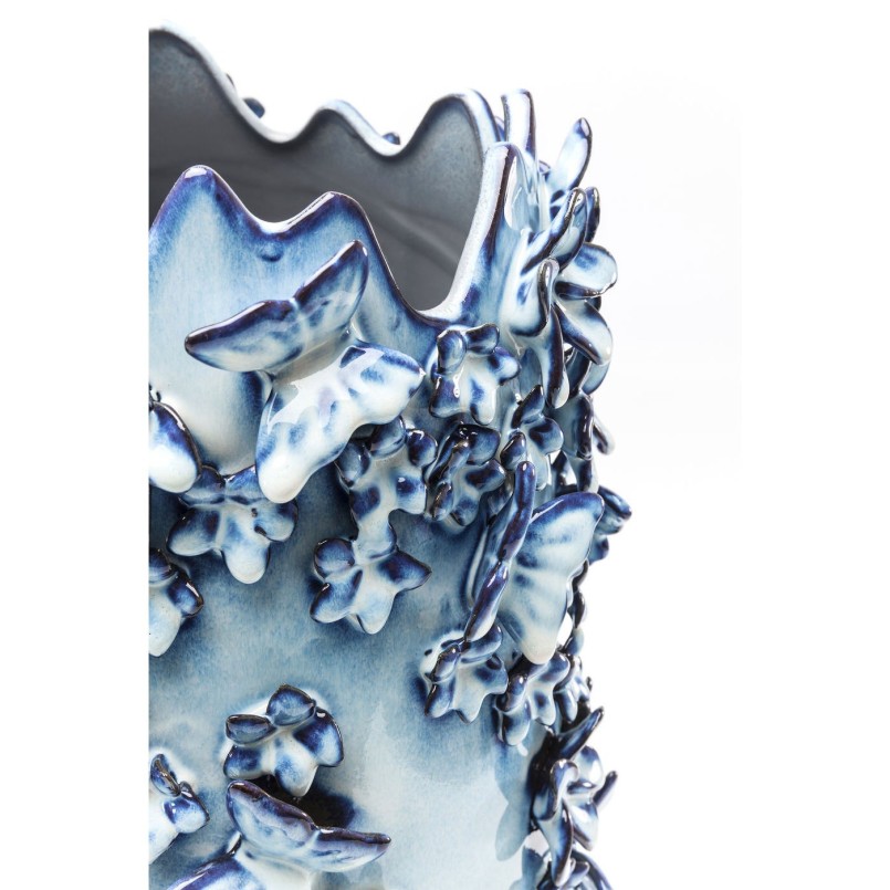 Vase Butterflies bleu clair 50cm Kare Design