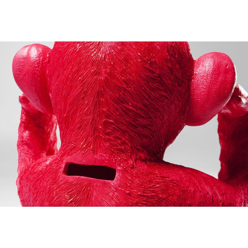 Money Box Monkey Kikazaru Red Kare Design