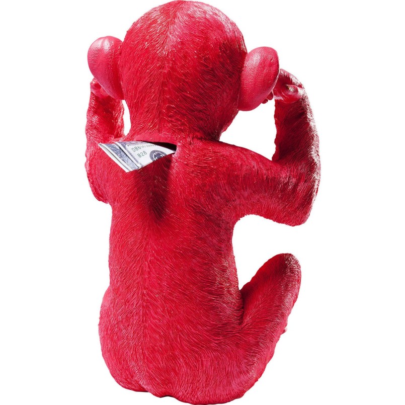 Money Box Monkey Kikazaru Red Kare Design