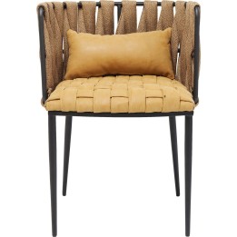 Chair with Armrest Cheerio Yellow incl. Cushion Kare Design