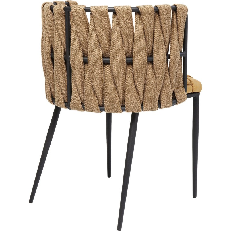 Chair with Armrest Cheerio Yellow incl. Cushion Kare Design