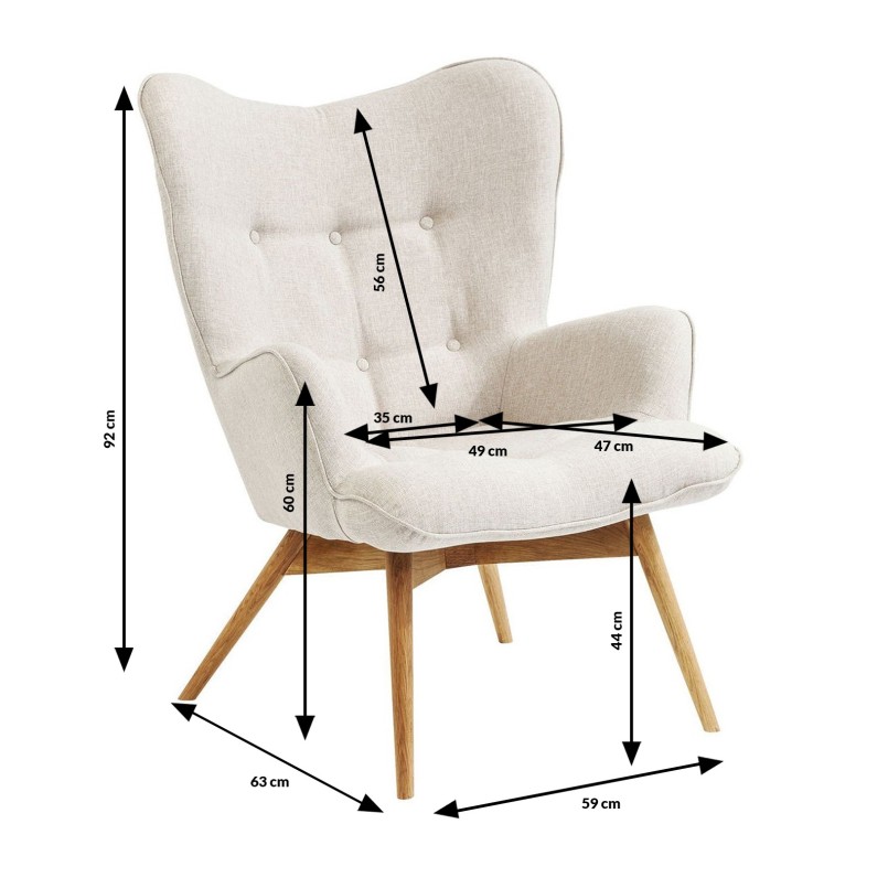 Armchair Vicky Ecru Kare Design