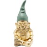 Deco Figurine Zwerg Sitting Gold Green 19cm Kare Design