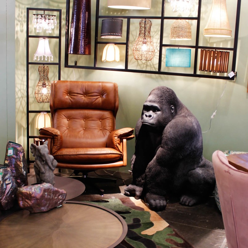 Deco Figurine Monkey Gorilla Front XXL Kare Design