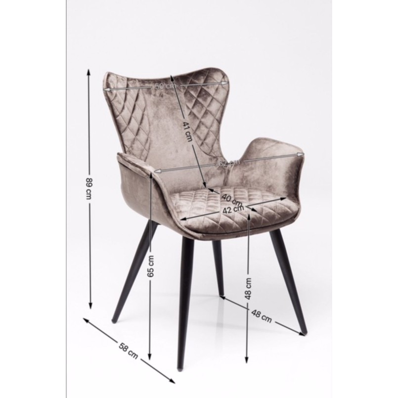 Chair with Armrest Dream Brown Kare Design