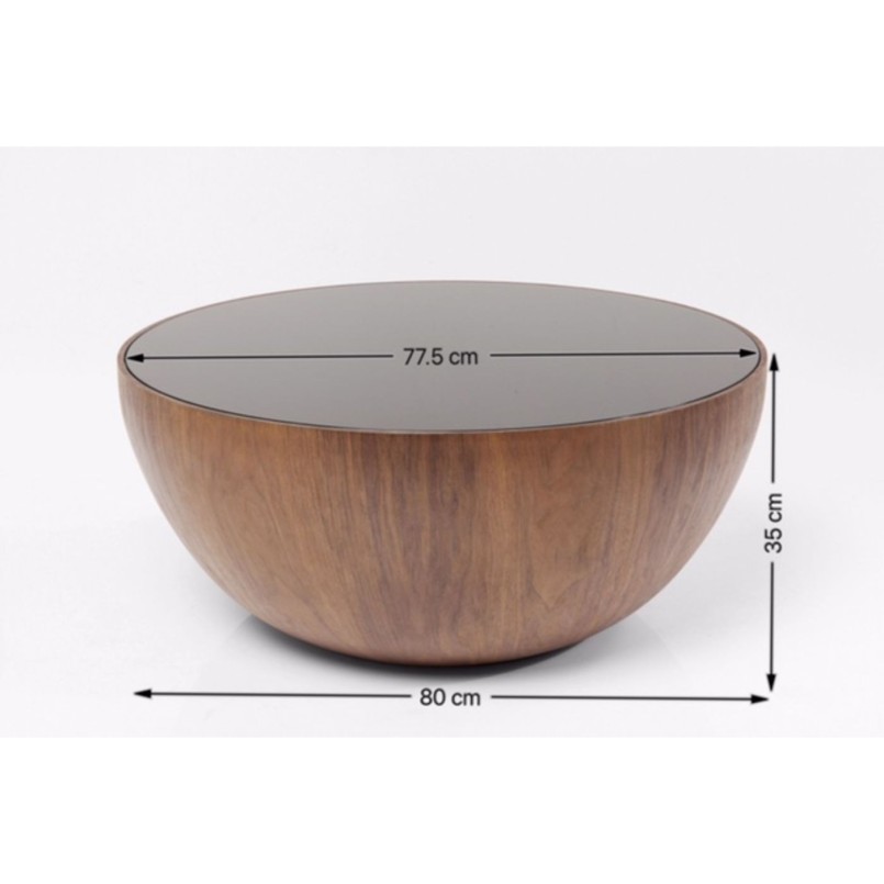 Coffee Table Tear Drops Walnut Ø80cm Kare Design