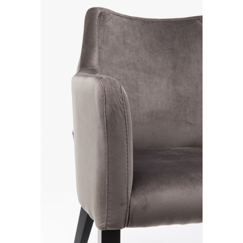 Chaise avec accoudoirs Mode velours grise Kare Design