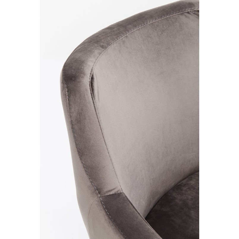 Chaise avec accoudoirs Mode velours grise Kare Design
