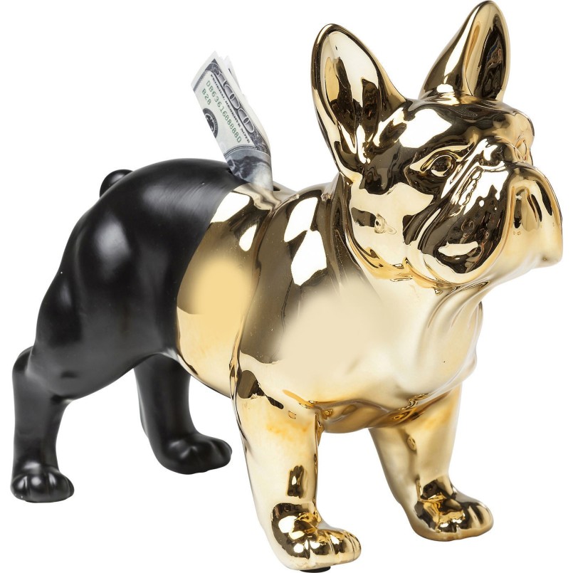 Money Box Bulldog Gold-Black Kare Design